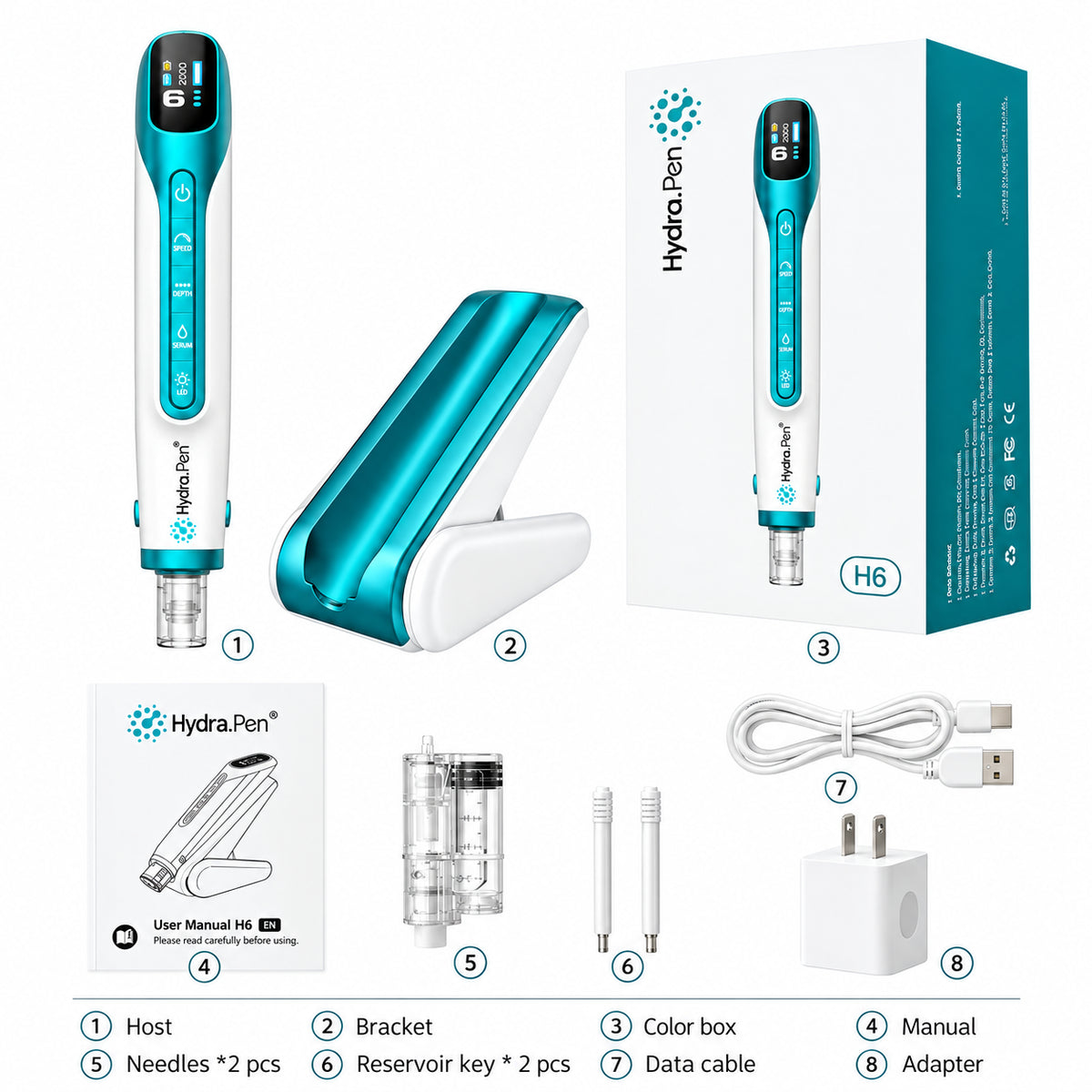 Dr.pen Hydra Pen H6 Microneedling Pen mit Serum-Infusion & LED