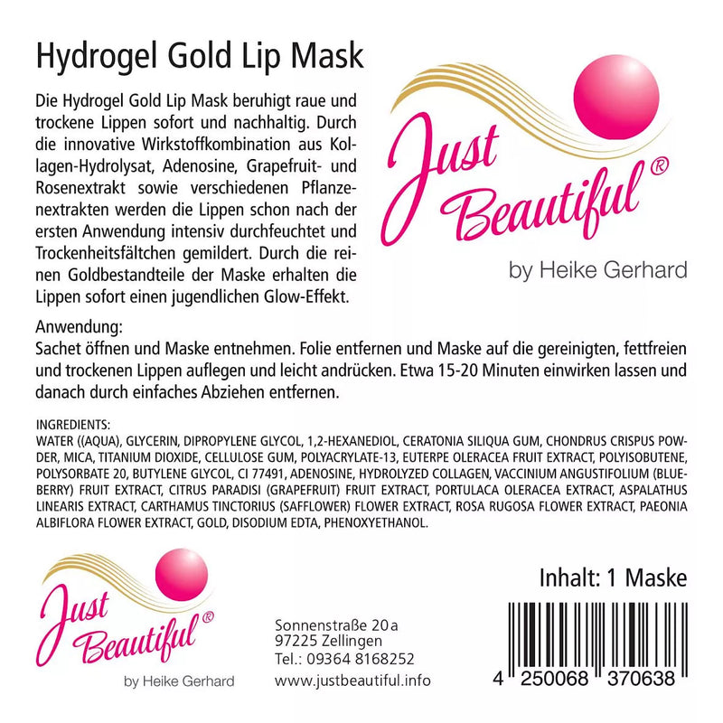 Just Beautiful® Hydrogel Goldene Lippenmaske - Jolifill.de
