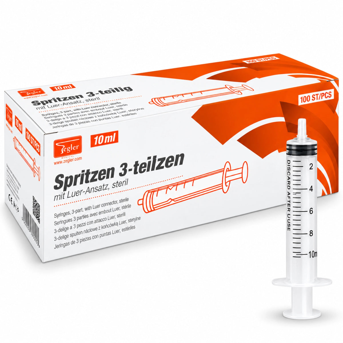 Teqler Einmalspritze mit Luer-Ansatz | Verschiedene Größen | 100 Stück - Jolifill.de