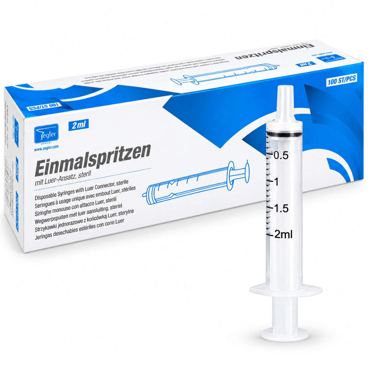Teqler Einmalspritze mit Luer-Ansatz | Verschiedene Größen | 100 Stück - Jolifill.de