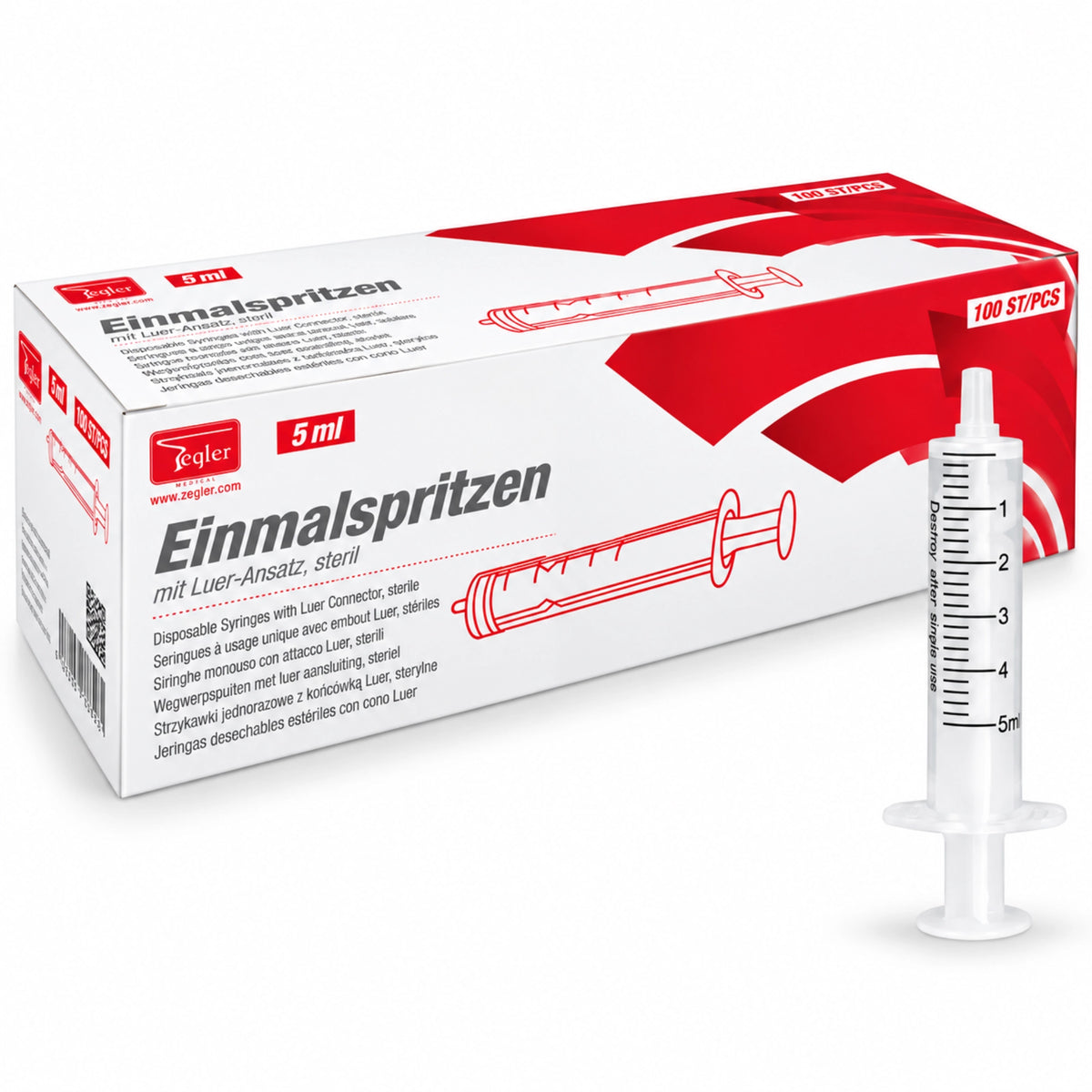 Teqler Einmalspritze mit Luer-Ansatz | Verschiedene Größen | 100 Stück - Jolifill.de