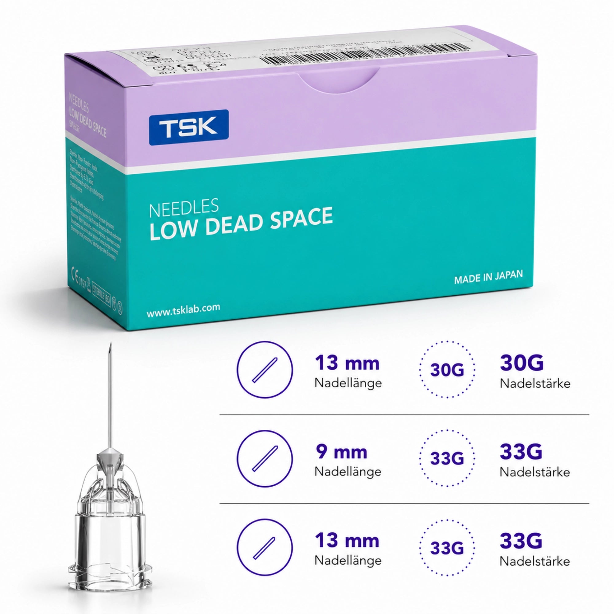 TSK Steriject Nadel Low Dead Space | verschiedene Größen | Box mit 100stk. - Jolifill.de