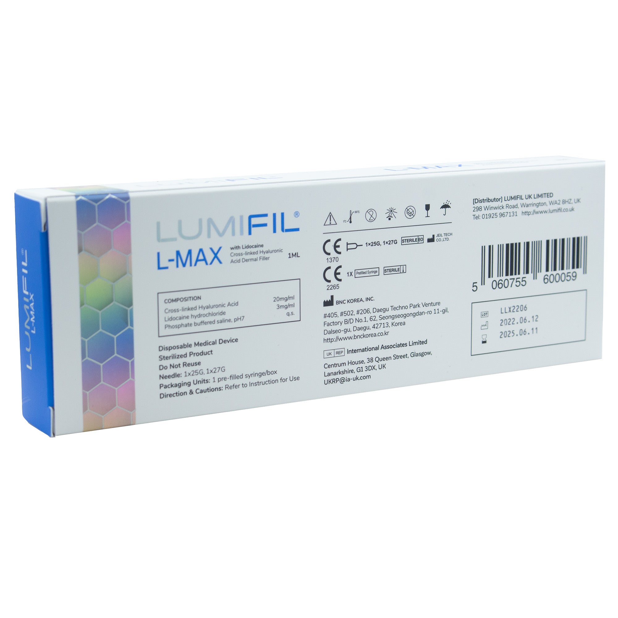 Lumifil L-Max Lidocaine 1 x 1.0ml