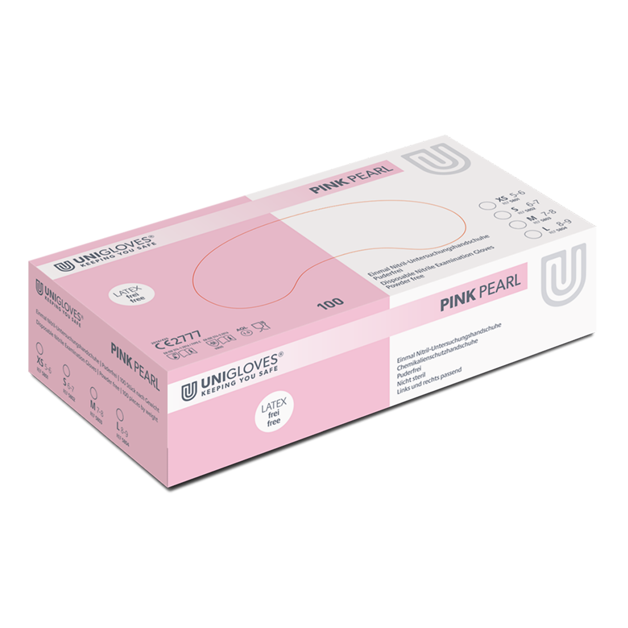 Unigloves® Pink Pearl Nitrile Examination Gloves at